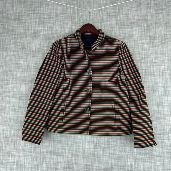 NWOT Talbots Womens Size 8 button front rainbow colorful blazer 3045 - Picture 1 of 8